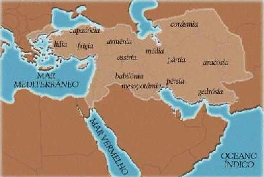 Mapa da Mesopotâmia. Fonte: Projeto Chonos.