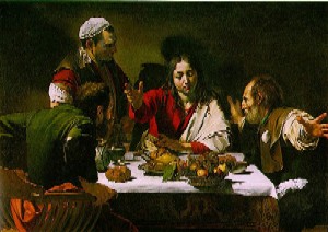 Ceia em Emaus. Caravaggio, 1601